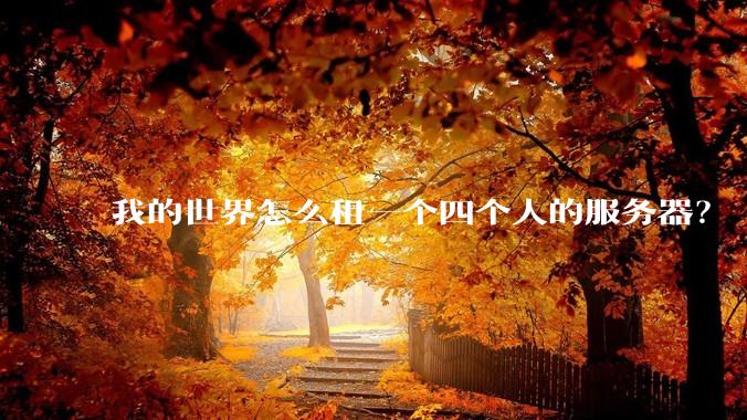 我的世界怎么租一个四个人的服务器？